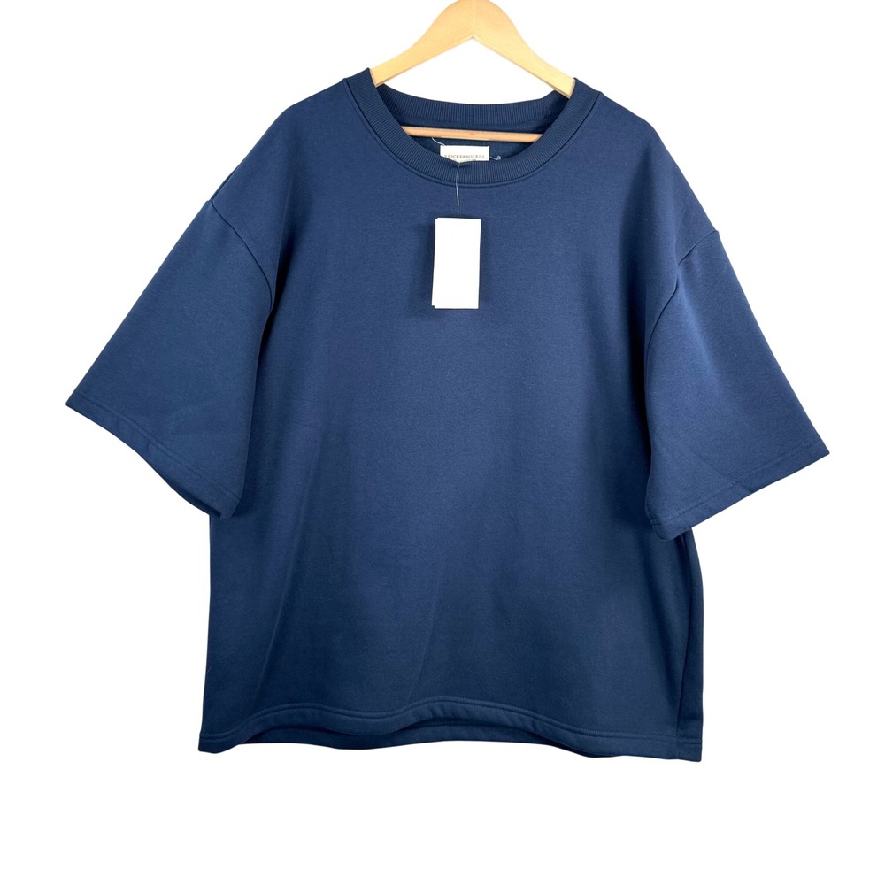 Knickerbocker Boxy Tee sz XL Navy Blue heavy weight Fleece Sweatshirt